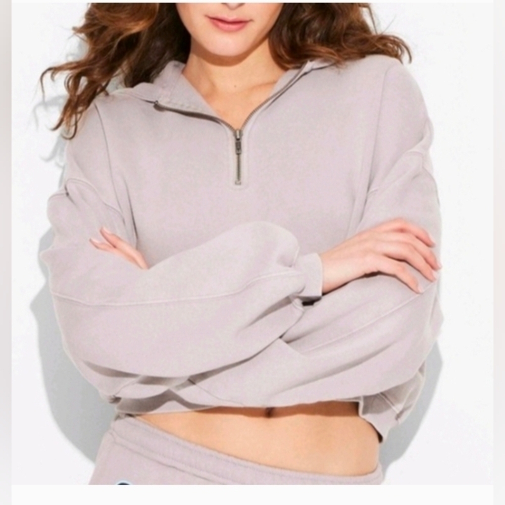 Wild Fable Women's Quarter Zip Hoodie Sweatshirt Oversized - Picture 2 of 5